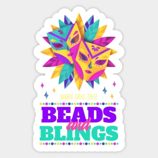 Carnival Party Mardi Gras 2022 Beads And Blings Sticker